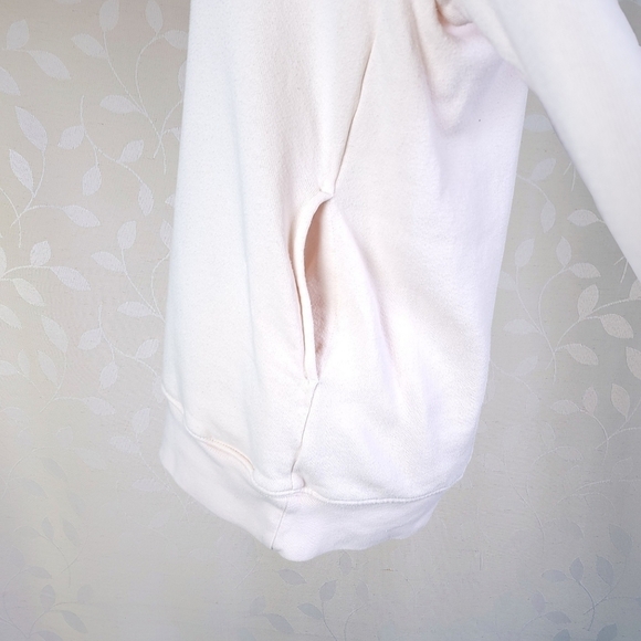 A.L.C. Connor Retro Preppy Open Collar Cotton Sweatshirt w/ Pockets Pale Pink - Picture 8 of 14